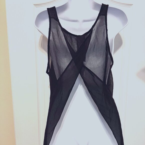 Moon Collection Los Angeles-Women's Black Tank Top-Skulls-Beads-Sheer open Back - Picture 10 of 11